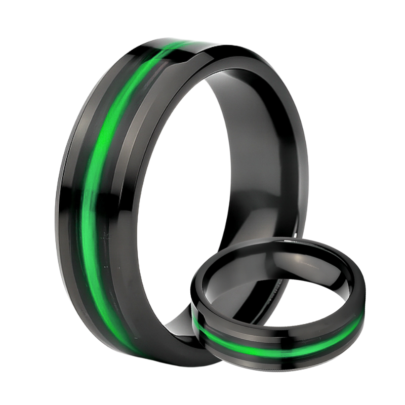 Thin Green Line Tungsten - Kevlar and Carbon Fiber Inlay Ring