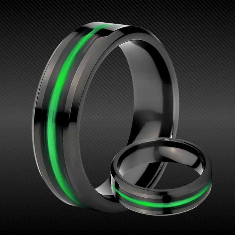 Thin Green Line Tungsten - Kevlar and Carbon Fiber Inlay Ring