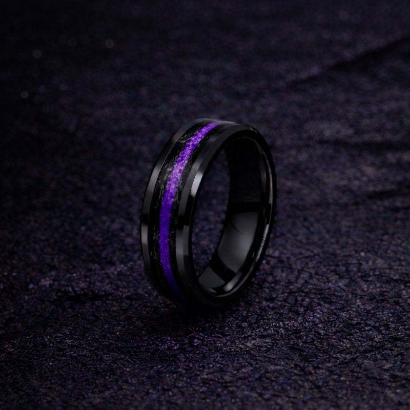 Thin Purple Line Black Edition - Kevlar and Carbon Fiber Inlay Ring